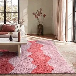 Ryatæpper - Amira Natural Cotton Shaggy (lyserød/orange)