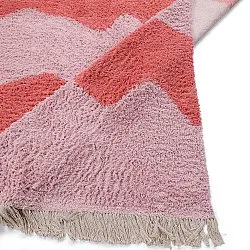 Ryatæpper - Amira Natural Cotton Shaggy (lyserød/orange)