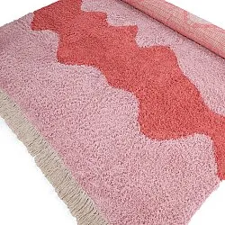 Ryatæpper - Amira Natural Cotton Shaggy (lyserød/orange)