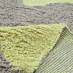 Rundt tæppe - Amira Natural Cotton Shaggy (taupe/gul)