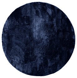 Runde tæpper - Aranga Super Soft Fur (mørkeblå)