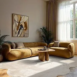 Bølget ryatæppe - Aranga Super Soft Fur (beige)