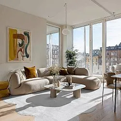 Bølget ryatæppe - Aranga Super Soft Fur (hvid)