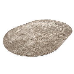 Ovalt ryatæppe - Aranga Super Soft Fur (brun)