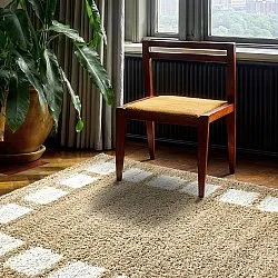 Ryatæpper - Asilah (beige/hvid)