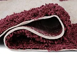 Ryatæpper - Begur Natural Cotton Shaggy (offwhite/vinrød)