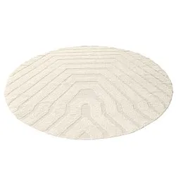 Rundt tæppe - Callista Natural Cotton Shaggy (beige)