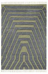 Ryatæpper - Callista Natural Cotton Shaggy (sort/grøn)