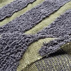 Ryatæpper - Callista Natural Cotton Shaggy (sort/grøn)