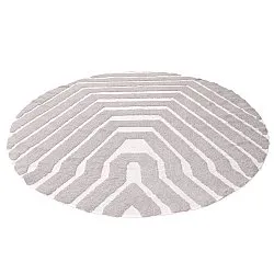 Rundt tæppe - Callista Natural Cotton Shaggy (taupe)