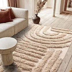 Ryatæpper - Cazorla Natural Cotton Shaggy (beige)
