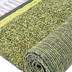 Ryatæpper - Celina Natural Cotton Shaggy (grøn/gul)