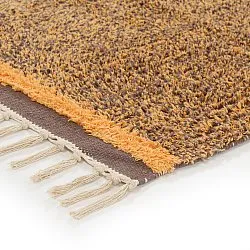 Ryatæpper - Celina Natural Cotton Shaggy (brun/orange)