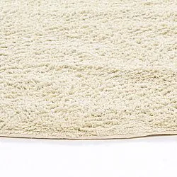 Rundt tæppe - Celina Natural Cotton Shaggy (off white/beige)