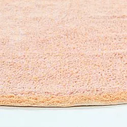 Rundt tæppe - Celina Natural Cotton Shaggy (pink/beige)