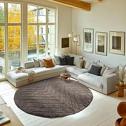 Runde tæpper - Conara Natural Cotton Shaggy (taupe)