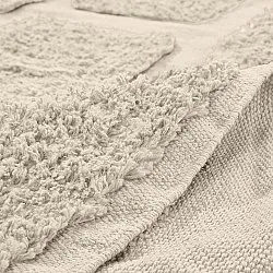 Rundt tæppe - Cyrus Natural Cotton Shaggy (beige)