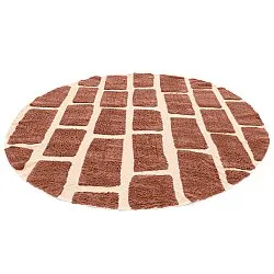 Rundt tæppe - Cyrus Natural Cotton Shaggy (brun)