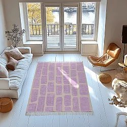 Ryatæpper - Cyrus Natural Cotton Shaggy (lilla)