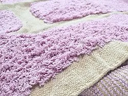 Rundt tæppe - Cyrus Natural Cotton Shaggy (lilla)