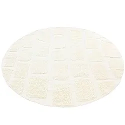 Rundt tæppe - Cyrus Natural Cotton Shaggy (off-white)