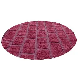 Rundt tæppe - Cyrus Natural Cotton Shaggy (rød)