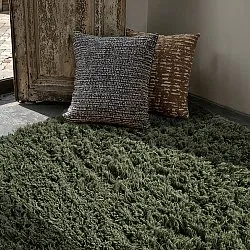Ryatæpper - Fassale Hand Woven Wool Shaggy (mosgrøn)