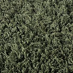 Rundt tæppe - Fassale Hand Woven Wool Shaggy (mosgrøn)