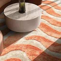 Ryatæpper - Fergana (creme/orange)