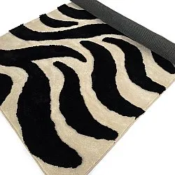 Ryatæpper - Fergana (creme/sort)