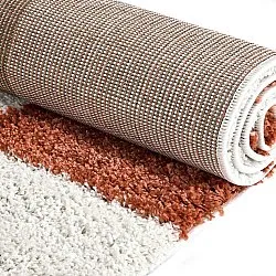 Ryatæpper - Gordes (orange/hvid)