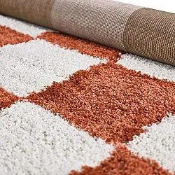 Ryatæpper - Gordes (orange/hvid)