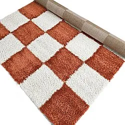 Ryatæpper - Gordes (orange/hvid)