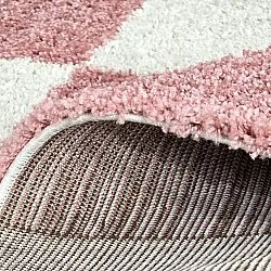 Ryatæpper - Gordes (lyserød/hvid)