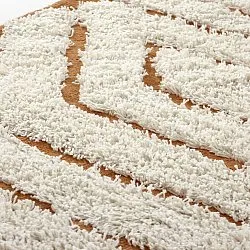 Runde tæpper - Holwell Natural Cotton Shaggy (off white/brun)