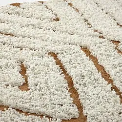 Runde tæpper - Holwell Natural Cotton Shaggy (off white/brun)