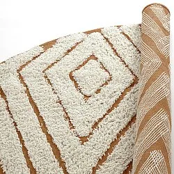 Runde tæpper - Holwell Natural Cotton Shaggy (off white/brun)
