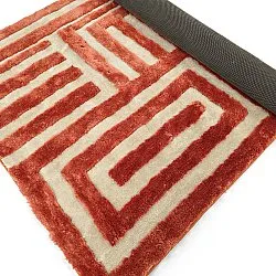 Ryatæpper - Karbala (creme/rød)