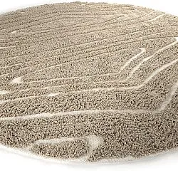 Runde tæpper - Kindon Natural Cotton Shaggy (beige/hvid)