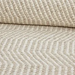 Uldtæppe - Larkana (beige/hvid)