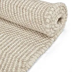 Uldtæppe - Larkana (beige/hvid)