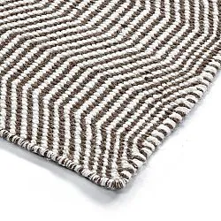 Uldtæppe - Larkana (brun/hvid)