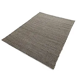 Uldtæppe - Larkana (beige/sort)