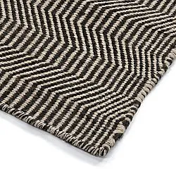 Uldtæppe - Larkana (beige/sort)