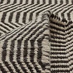 Uldtæppe - Larkana (beige/sort)