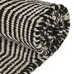 Uldtæppe - Larkana (beige/sort)