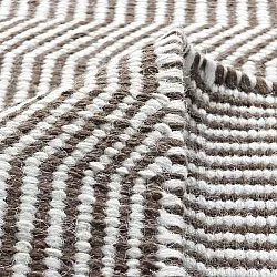 Uldtæppe - Larkana (brun/hvid)