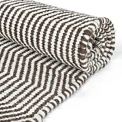 Uldtæppe - Larkana (brun/hvid)