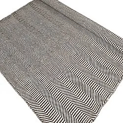 Uldtæppe - Larkana (brun/hvid)