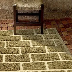 Ryatæpper - Leknes Hand Woven Wool Shaggy (grøn)